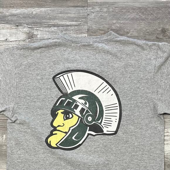 Vintage Y2K‎ Nike Michigan State Spartans Gray Mens S Center Swoosh T-shirt Tee - Picture 1 of 8